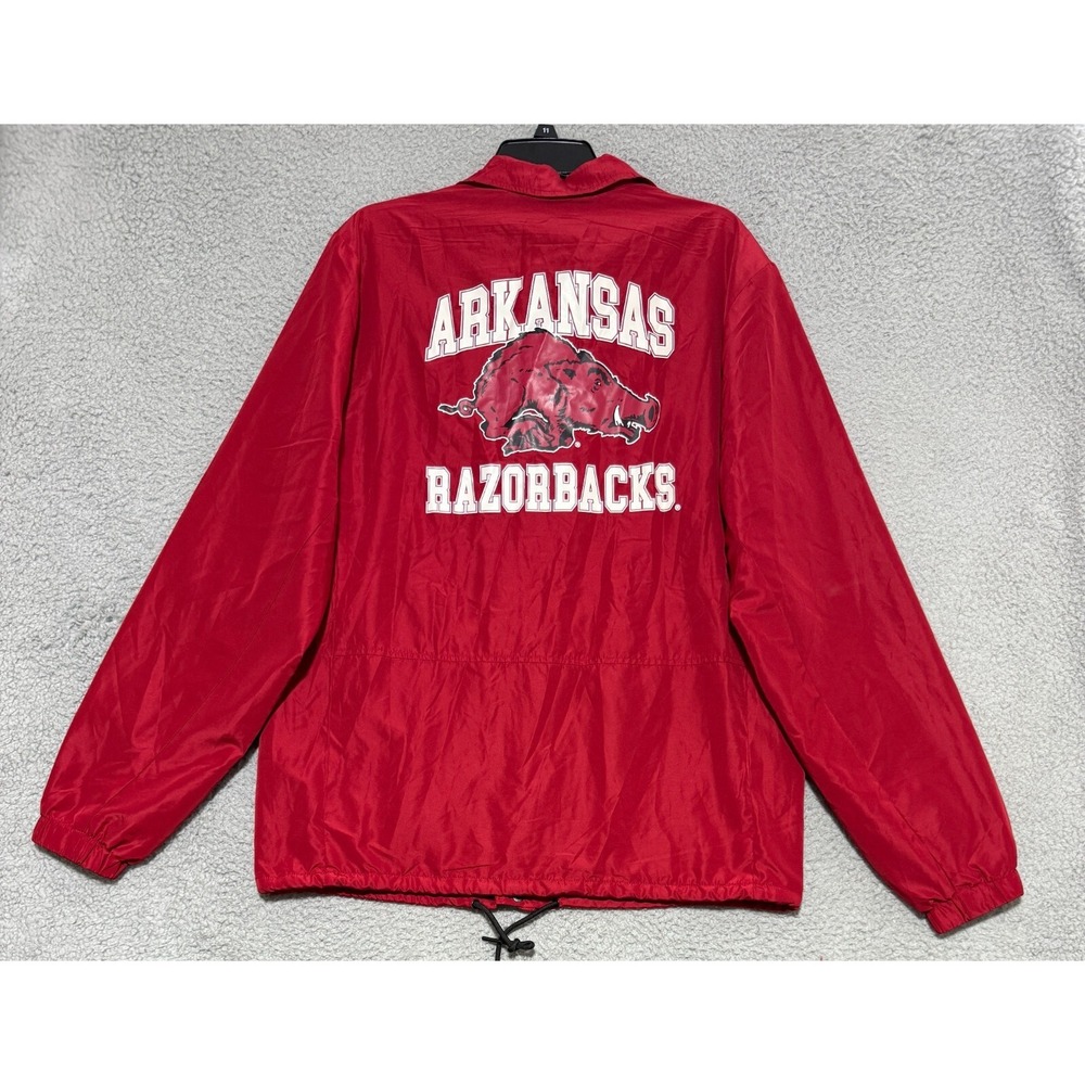 SLAM Arkansas Razorbacks Coaches Button Jacket Mens XL Big back logo Great Cond